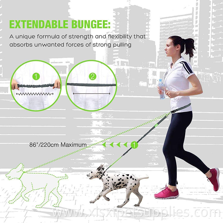 Adjustable Elastic Hands Free Dog Lead Walk Running Jogging Waist Belt Leash